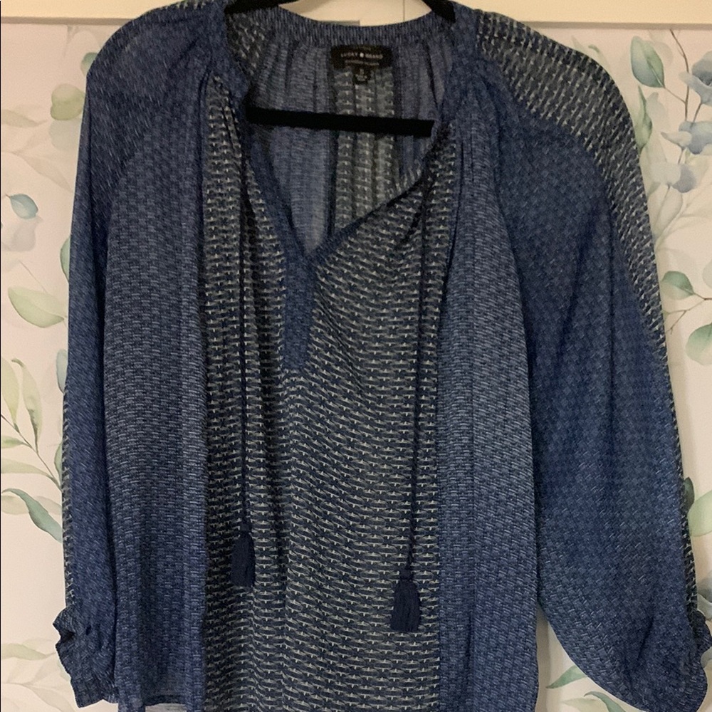 Lucky Brand Los Angeles Ca made in India light and airy top - Picture 1 of 6
